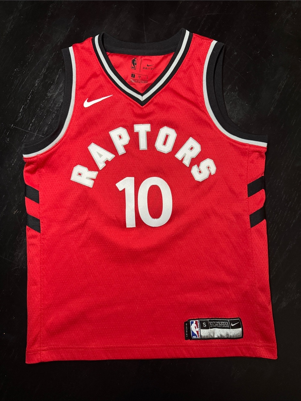 Nike Red Raptors #10 DeROZAN Jersey with Black & White Trim